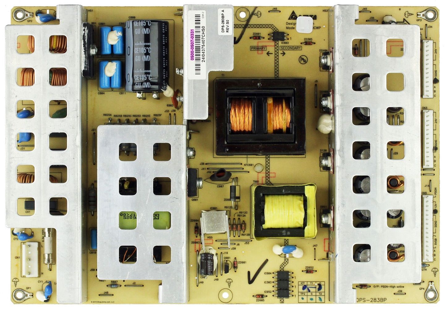 Carte Alimentation (Power Supply Board) Pour Téléviseur VIZIO M420SV - Réf. 0500-0607-0160 / DPS-171BP - Avec Câble D'Alimentation - Occasion (Prélevée Sur TV Fonctionnelle)