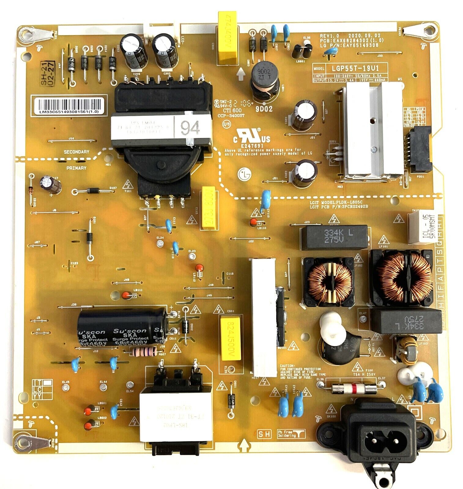 EAY58582801 Fuente de alimentación LG EAX55176301/12